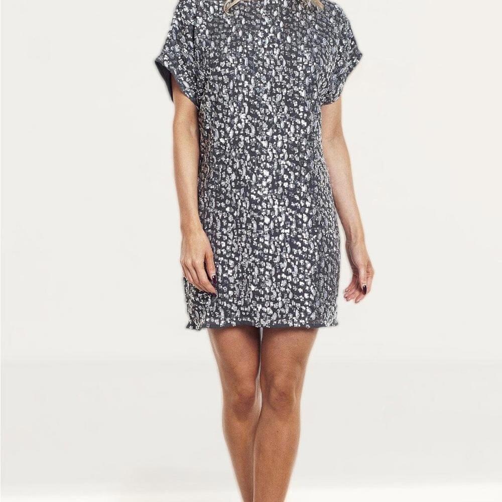 French Connection Aatami Embellished T-Shirt Dress - Picture 3 of 5